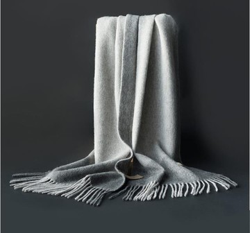 圍脖男  仿純羊毛漸變圍巾格子男士簡約長款加厚禮盒裝情侶圍脖女   瑪麗蘇