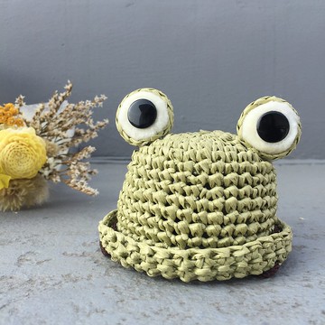 編織草帽-青蛙造型 / 寵物配件 / 狗狗 / 貓咪