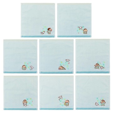T'S FACTORY 蠟筆小新 純棉刺繡方巾 純棉手帕 睡衣
