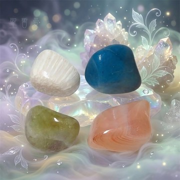💫浮生若夢 (阿梅格林+鈣沸石+氫氧磷鋁石+桃子瑪瑙)