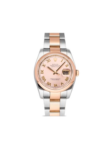 Rolex - 2010-2023 pre-owned Datejust 36mm - unisex - stainless steel/18kt Rose Gold - One Size - Pink