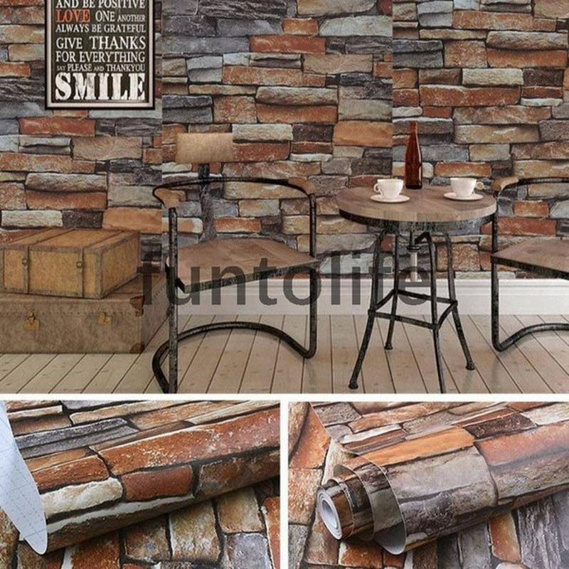 カフェ風 レンガ はがせる 模様替え 壁紙 シール ウォールステッカー 通販 Lineポイント最大get Lineショッピング
