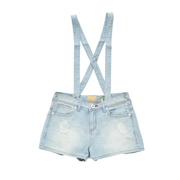 5th STREET｜女裝｜好比例顯瘦吊帶短褲｜漂淺藍