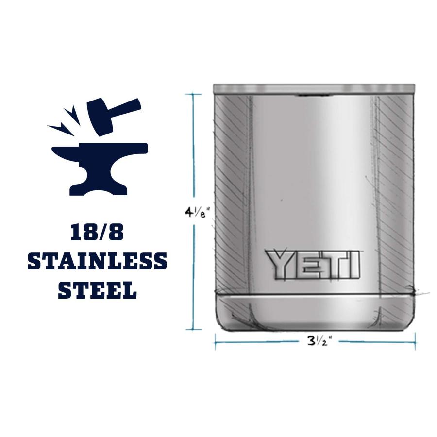 YETI Rambler 10オンス ローボール 蓋付き 真空断熱 ステンレス製、ピークパープル