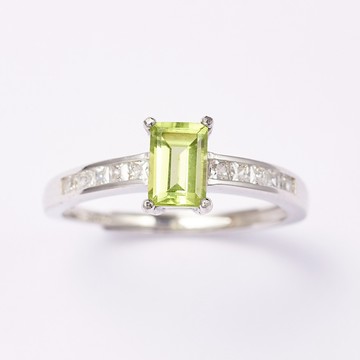 橄欖石戒指  |橄欖石 正財 幸運  珠寶級 寶石戒指 925純銀 活圍 S24AH01-25