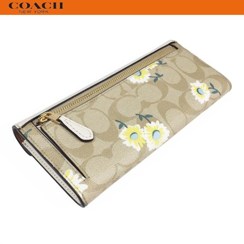 コーチ アウトレット レディース 花柄 財布 長財布 COACH スリム ...