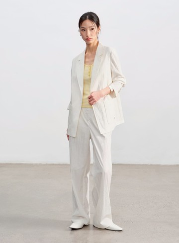 肌理感棉質西裝褲