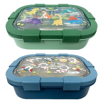 Q特 304不鏽鋼三格隔熱餐盒+叉匙 (款式隨機出貨)