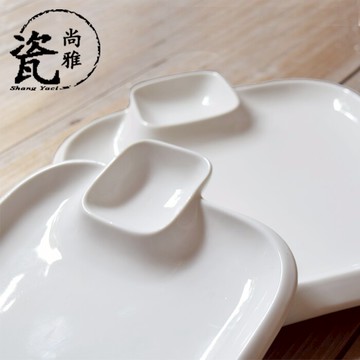 餃子盤多用調料碟陶瓷碟點心盤飯盤創意西餐盤涼菜盤家用四方盤子