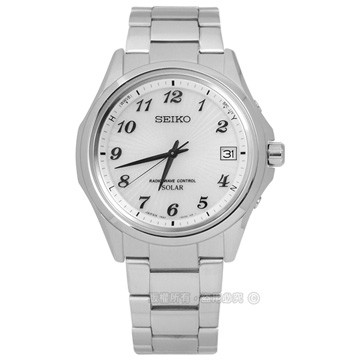 SEIKO 精工 / 7B24-0BN0S.SBTM237J / SPIRIT 品味美學太陽能電波不鏽鋼手錶 銀白色 38mm
