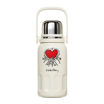 GERM格米 凱斯哈林聯名款律動手提保溫杯800ml(隨行杯/保溫瓶/水壺) 發光的愛