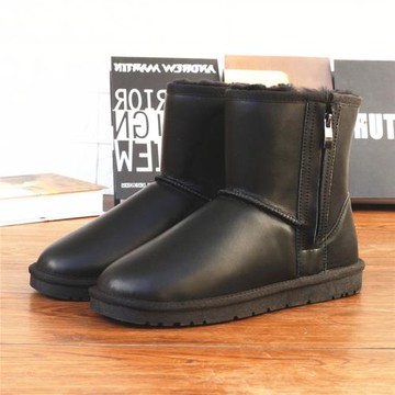 側拉鏈雪地靴男皮毛一體防水防滑冬季戶外加絨保暖羊毛高幫女棉鞋