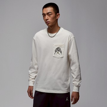 【NIKE】AS M J BRK RLT LS POCKET CREW 運動 休閒 喬丹 上衣 大學T 白 HV4568
