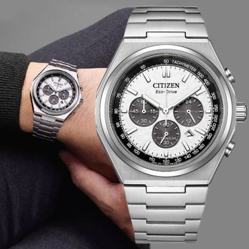 CITIZEN 星辰 GENTS Zenshin 輕量鈦 光動能 計時 男錶 熊貓錶 送禮 禮物 推薦 CA4610-85A
