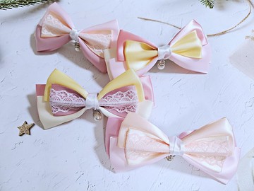 原創髮飾 糖心娃娃系列 甜粉色系 甜蜜雅緻 緞帶蕾絲 手作 大髮夾