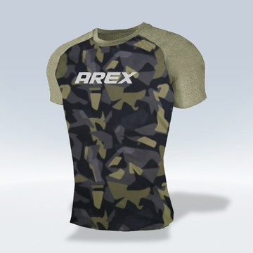 『吸濕排汗效果佳』AREX戰士迷彩健身吸排運動上衣