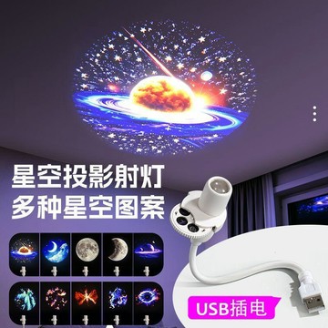 🤩新款🏆台灣出貨🏆星空投影燈LED小夜燈多角度可調節USB插電燈盤可換嬰兒房氛圍夜燈