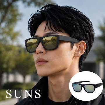 【SUNS】MIT偏光墨鏡 霧框金水銀 太陽眼鏡 抗UV/可套鏡(808)