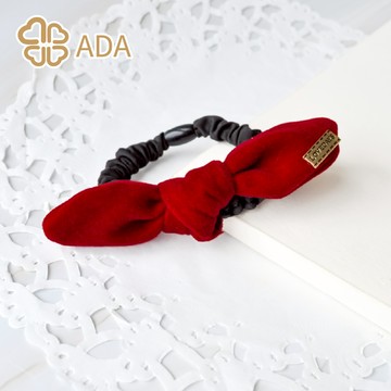 ADA紅絲絨蝴蝶結小圈束