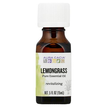 Aura Cacia, 純精油，檸檬草，0.5 液量盎司（15 毫升）