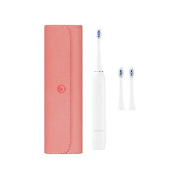SonicPro聲波震動牙刷+溫和潔淨刷頭2件(鑽石白)+旅行盒(珊瑚粉)