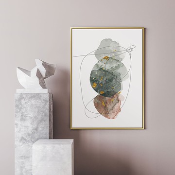 幾何 • 灰拓印 - 文青簡約擺設/幾何掛畫/石堆/北歐風/室內擺設