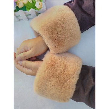 真整皮獺兔毛袖口冬季保暖袖套腕套手圈皮草毛袖套防風手環接袖子