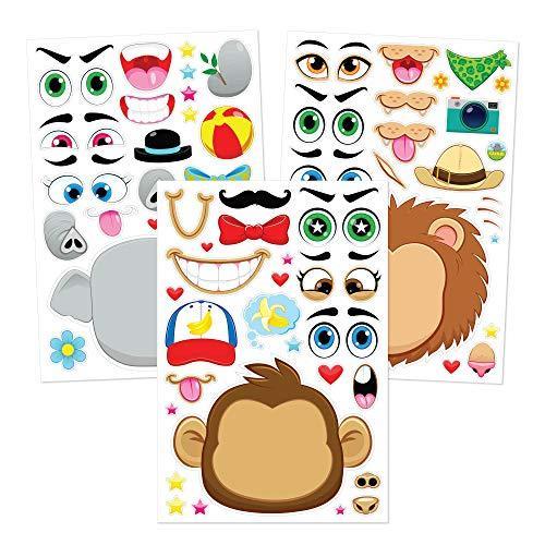 JOYIN 36 PCS Makeーaーface Sticker Sheets Make Your Own Animal Mix and Match