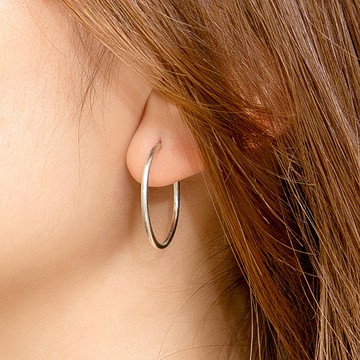 Thin Hoop Silver Earrings (22mm) 細圈純銀耳環