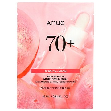 Anua, 桃香 70 煙酸精華美容面膜，1 片，0.84 液量盎司（25 毫升）