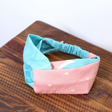 手勾手髮帶-Q美莓 鬆緊交叉頭巾 兒童母女寶寶 彈性寬版頭帶