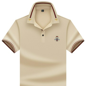 【新款熱賣】短袖男t恤夏高端大牌小蜜蜂刺繡polo衫男式翻領商務寬松薄t恤男士