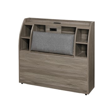 【顛覆設計】艾莉插座收納靠枕床頭箱(單大3.5尺)古橡色