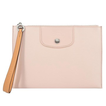 LONGCHAMP LE PLIAGE CITY系列PVC帆布手拿包（裸粉）_廠商直送