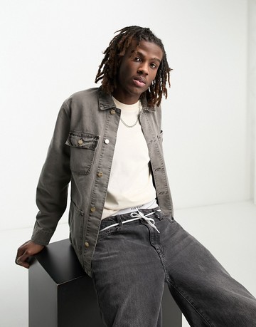 Carhartt WIP michigan jacket in faded black