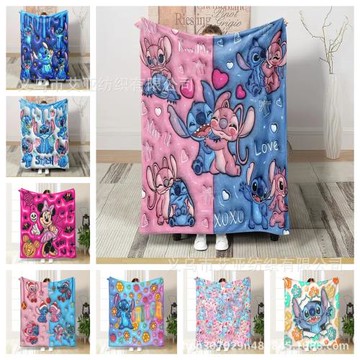 跨境爆款卡通史迪奇系列蓋毯 愛法蘭絨柔軟毛毯午睡毯空調毯床毯