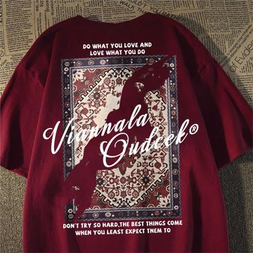 100%重磅純棉短袖T恤印花半袖嘻哈歐美青少年個性國潮男女寬松夏