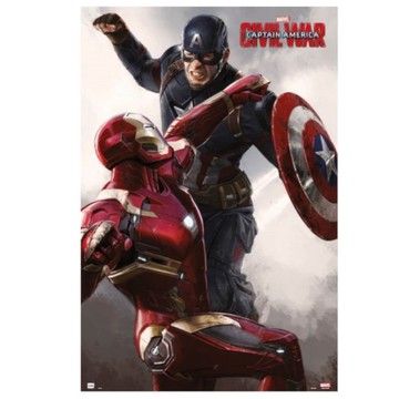 *【漫威】美國隊長3：英雄內戰 CAPTAIN AMERICA CIVIL WAR CAP VS IRON MAN 進口海報