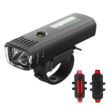 [福利商品]22-7_智能USB防水自行車燈組 前燈+車尾燈, 紅色, 1組