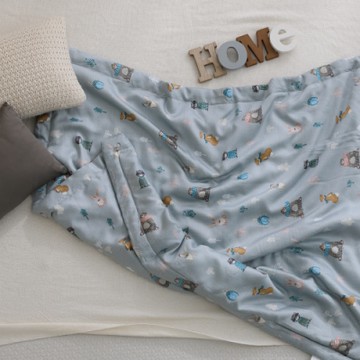 LAMINA 天絲兒童涼被 / 空調被3.5X4尺-小夥伴(藍)