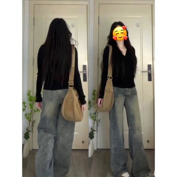 微胖v領黑色大碼長袖t恤女秋冬季加絨內搭胖mm打底衫修身顯瘦上衣