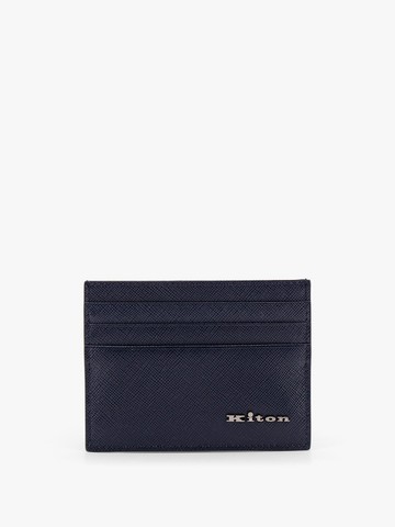 Leather card holder with metal logo - KITON CIRO PAONE - gender_Man