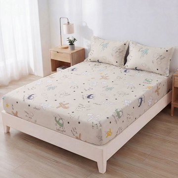 A-nice 雅妮詩 天絲萊賽爾雙人床包組  造飛機  雙人床包 152 x 188cm + 信封枕套 48 x 75cm 2個