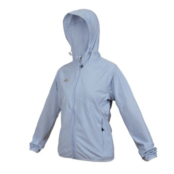 KAPPA 女針織涼感外套-冰感 抗UV 慢跑 運動 休閒 上衣 331Z5JW-131 水藍銀