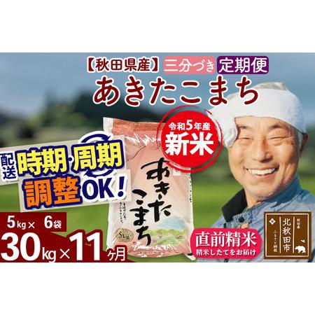 ふるさと納税 《定期便11ヶ月》＜新米＞秋田県産 あきたこまち 30kg(5kg小分け袋) 令和5年産 配送時期選べる 隔月お届けOK お米 お.. 秋田県北秋田市