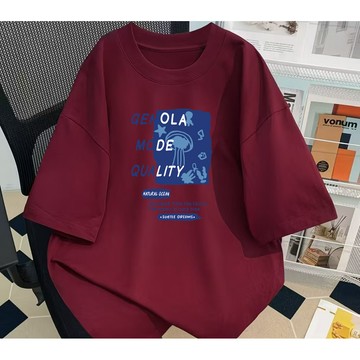 【台灣出貨】100%純棉 歐美風T恤 流行衣服 寬版 男短袖上衣 運動上衣 五分袖上衣 大尺碼上衣  男女衕款 白色上衣