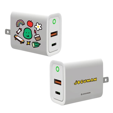 【正版授權】JOGUMAN布拉基歐臉型亂花款USB3.0+PD20W雙孔充電器