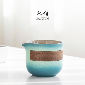 叁旬遠山公道杯窯變陶瓷家用勻杯茶海大容量分茶器茶漏茶具配件