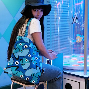 【錦源興】釣魚提袋 l 托特包 購物袋 帆布袋 大容量 A4 印花