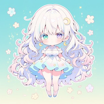 Cute pastel series Asahi Sticker 月飾夏日洋裝